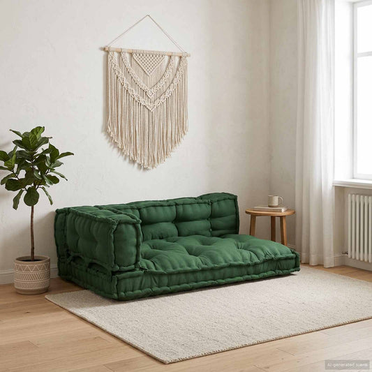 Polstrovaný Pohovkový Polštář 3 Pcs Textil Zelená