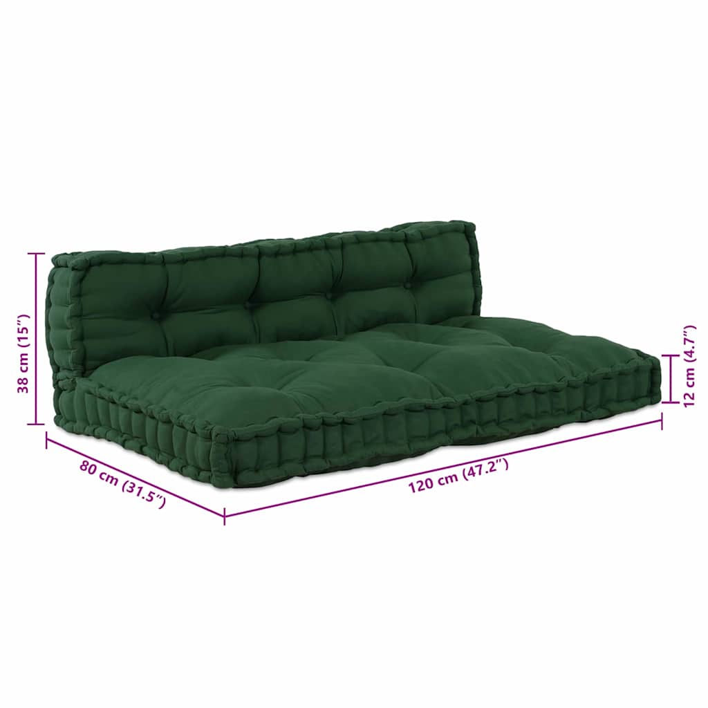 Polstrovaný Pohovkový Polštář 2 Pcs Textil Zelená