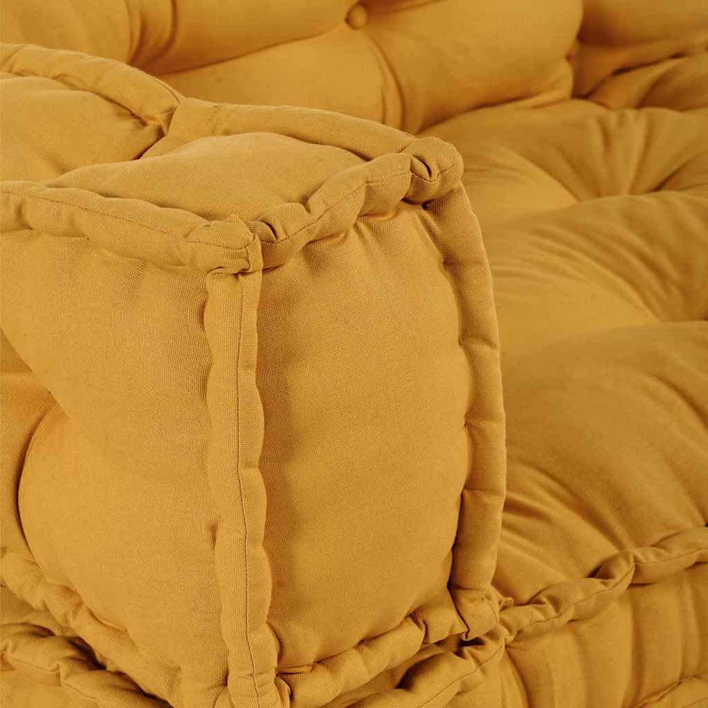 Polstrovaný Pohovkový Polštář 3 Pcs Textil Žlutá