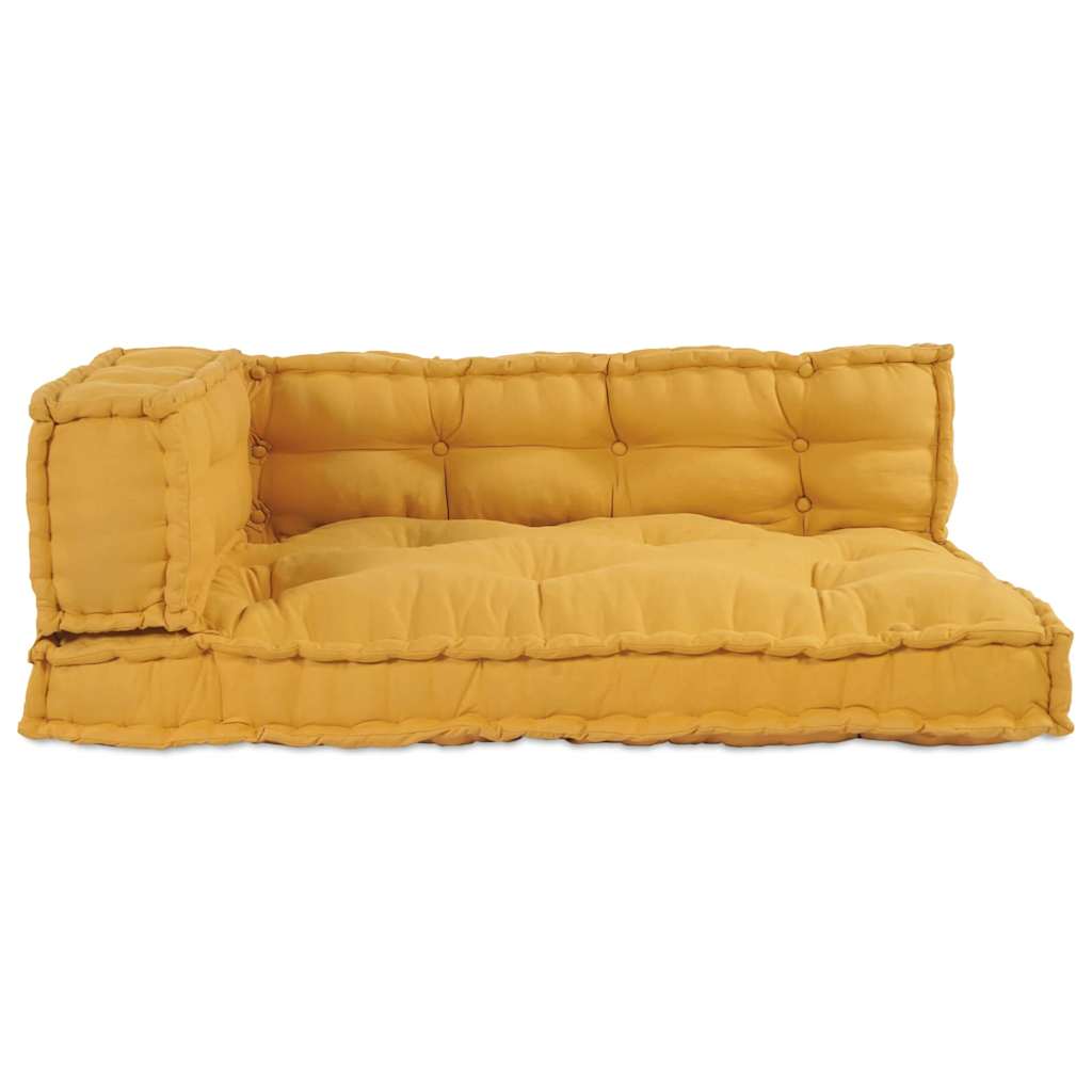 Polstrovaný Pohovkový Polštář 3 Pcs Textil Žlutá