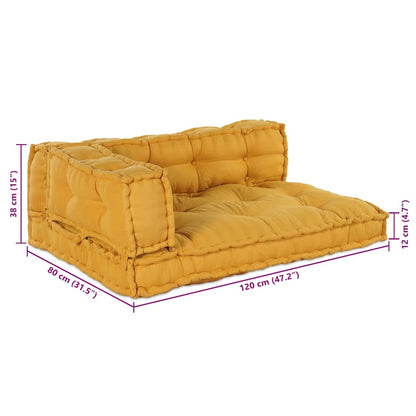 Polstrovaný Pohovkový Polštář 3 Pcs Textil Žlutá