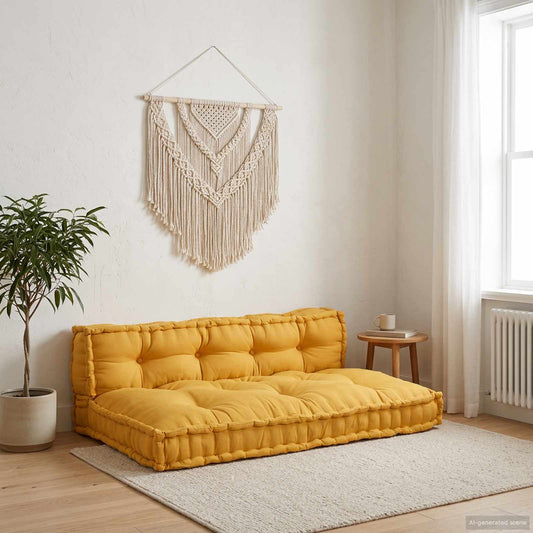 Polstrovaný Pohovkový Polštář 2 Pcs Textil Žlutá
