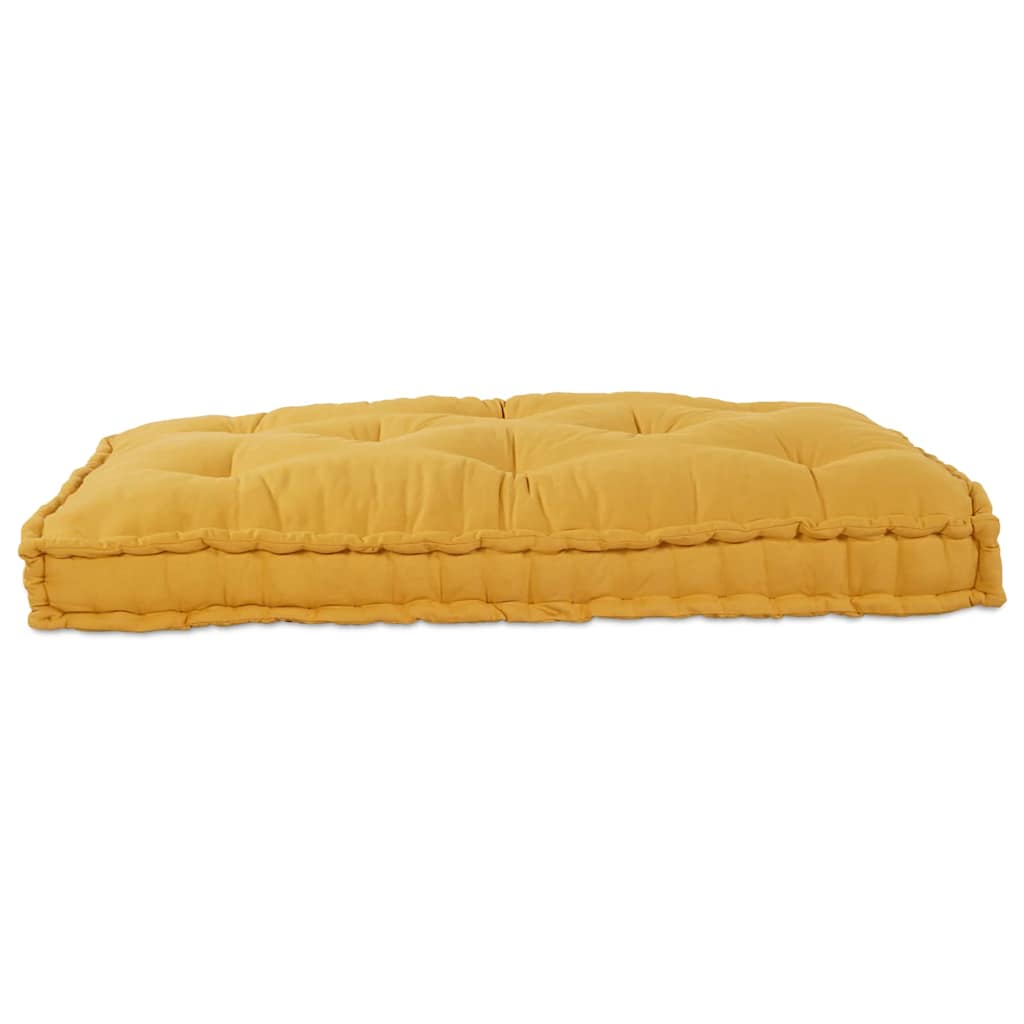 Polstrovaný Pohovkový Polštář Žlutá 120 X 80 X 12 Cm Textil