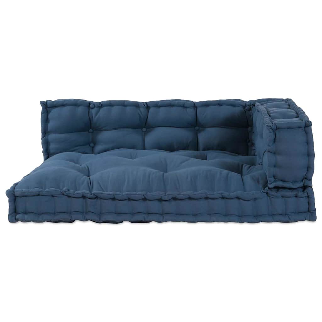 Polstrovaný Pohovkový Polštář 3 Pcs Textil Indigo