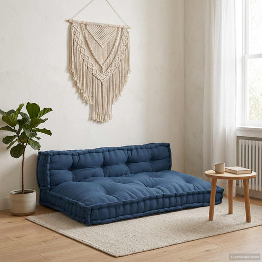 Polstrovaný Pohovkový Polštář 2 Pcs Textil Indigo