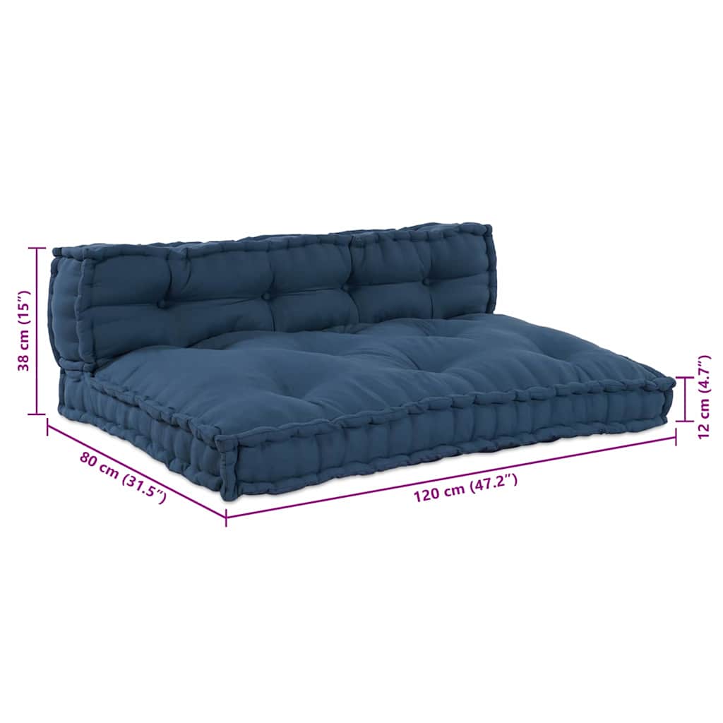 Polstrovaný Pohovkový Polštář 2 Pcs Textil Indigo