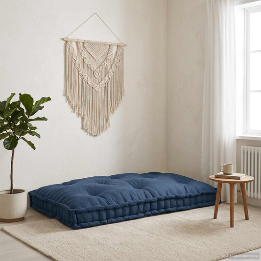 Polstrovaný Pohovkový Polštář Indigo 120 X 80 X 12 Cm Textil