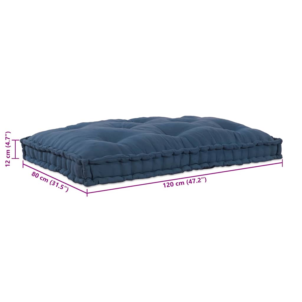 Polstrovaný Pohovkový Polštář Indigo 120 X 80 X 12 Cm Textil