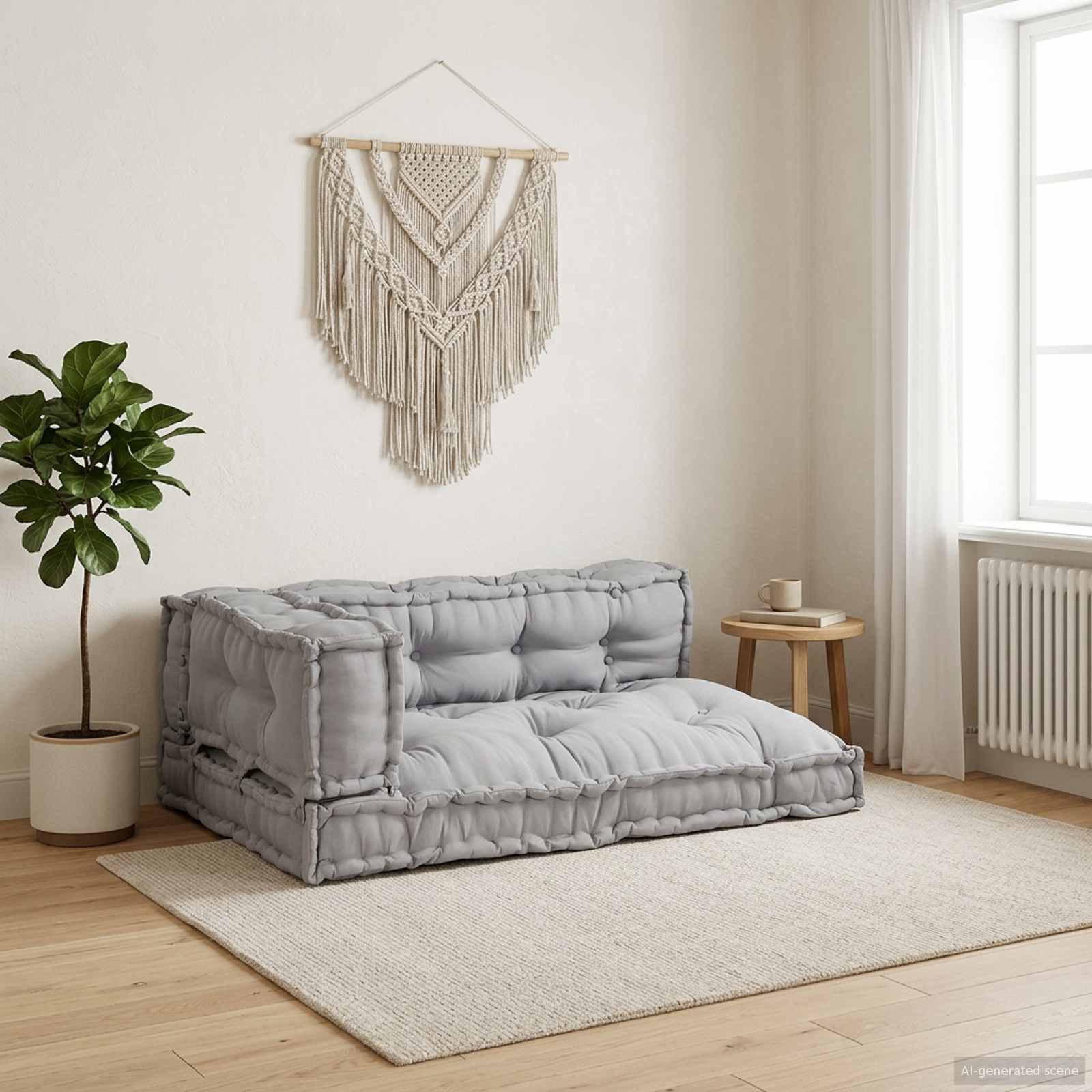Polstrovaný Pohovkový Polštář 3 Pcs Textil Šedá