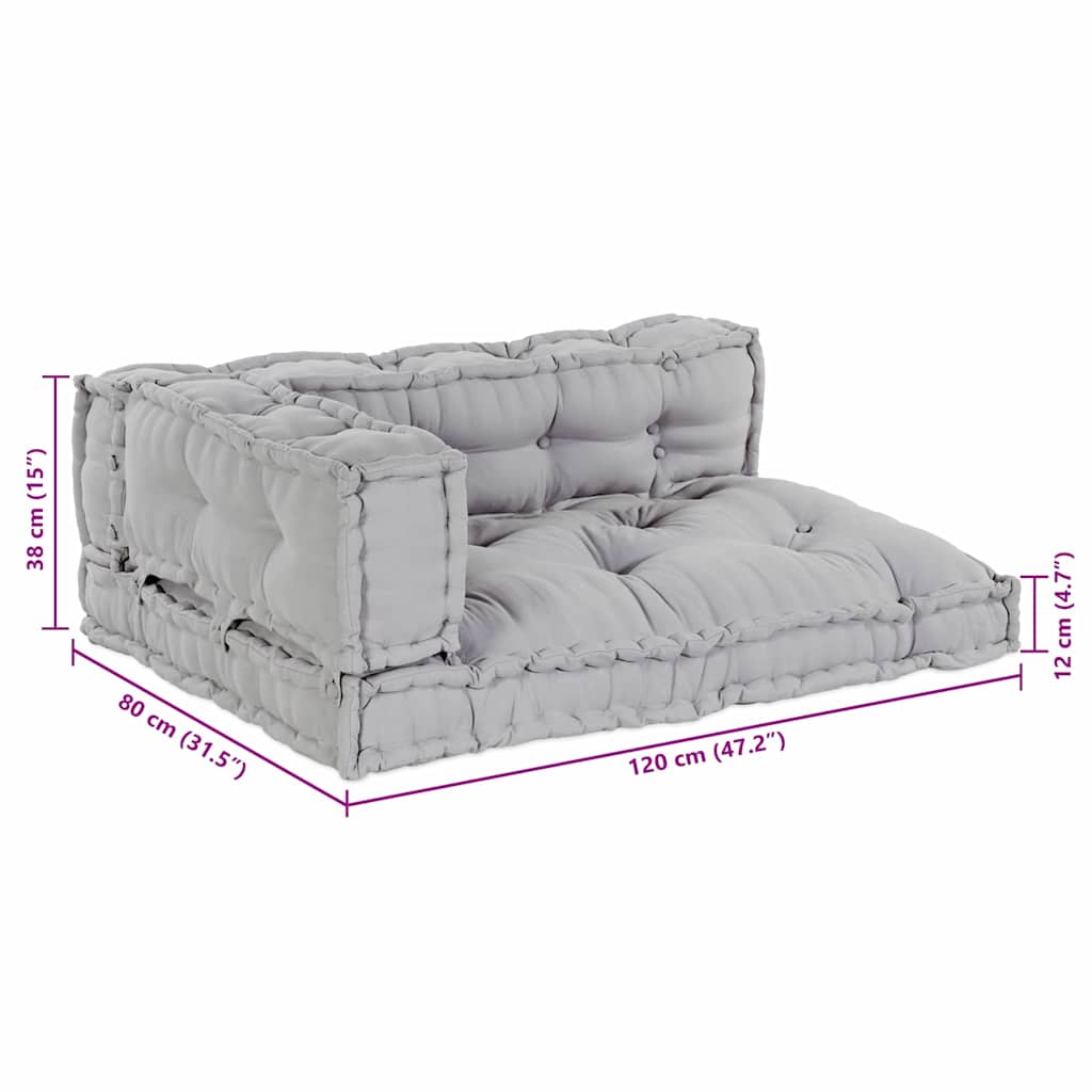 Polstrovaný Pohovkový Polštář 3 Pcs Textil Šedá