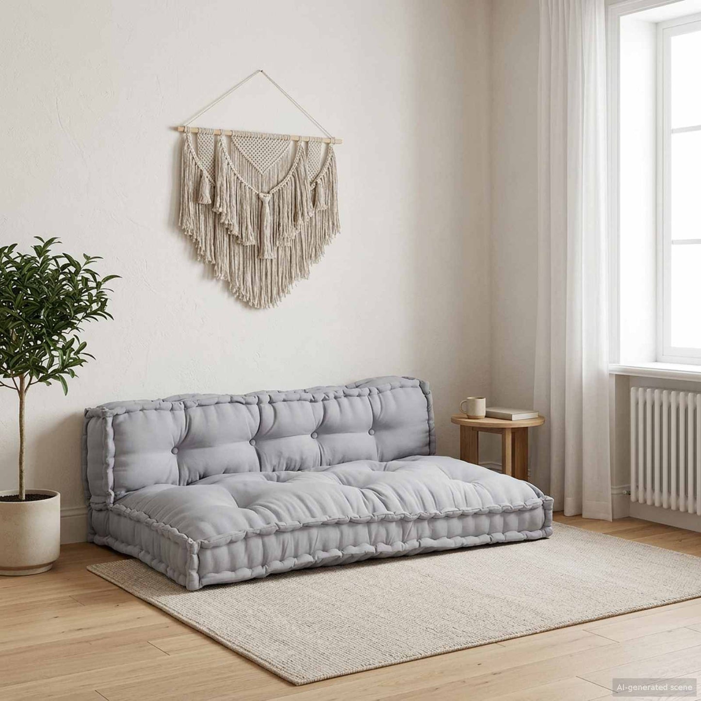 Polstrovaný Pohovkový Polštář 2 Pcs Textil Šedá