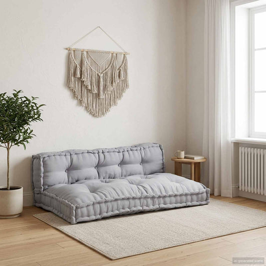 Polstrovaný Pohovkový Polštář 2 Pcs Textil Šedá