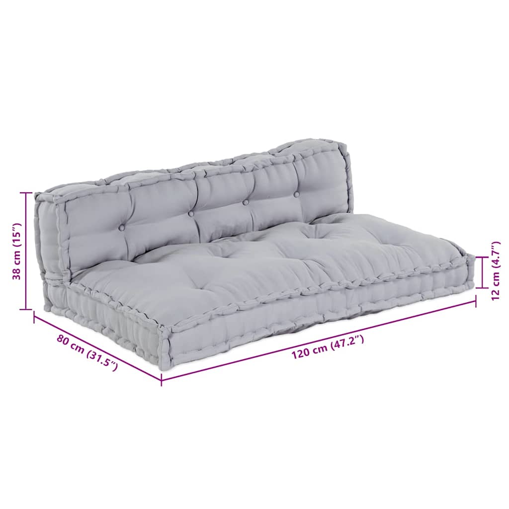 Polstrovaný Pohovkový Polštář 2 Pcs Textil Šedá