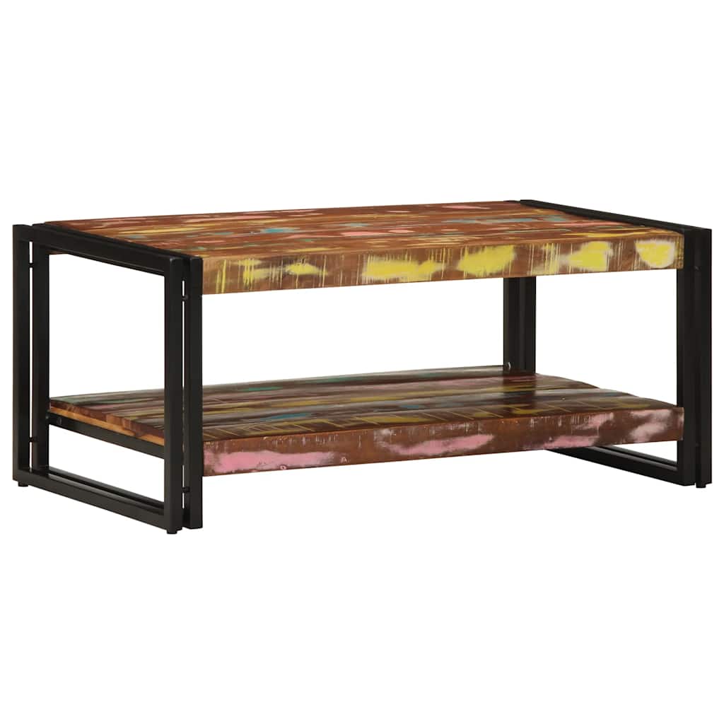 Konferenční Stolek Vícebarevný 90X50X38 Cm Recyklované Dřevo Fialová