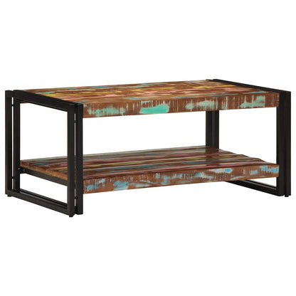 Konferenční Stolek Vícebarevný 90X50X38 Cm Recyklované Dřevo Fialová