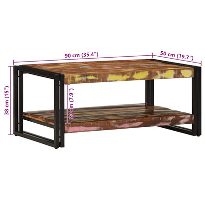 Konferenční Stolek Vícebarevný 90X50X38 Cm Recyklované Dřevo Fialová
