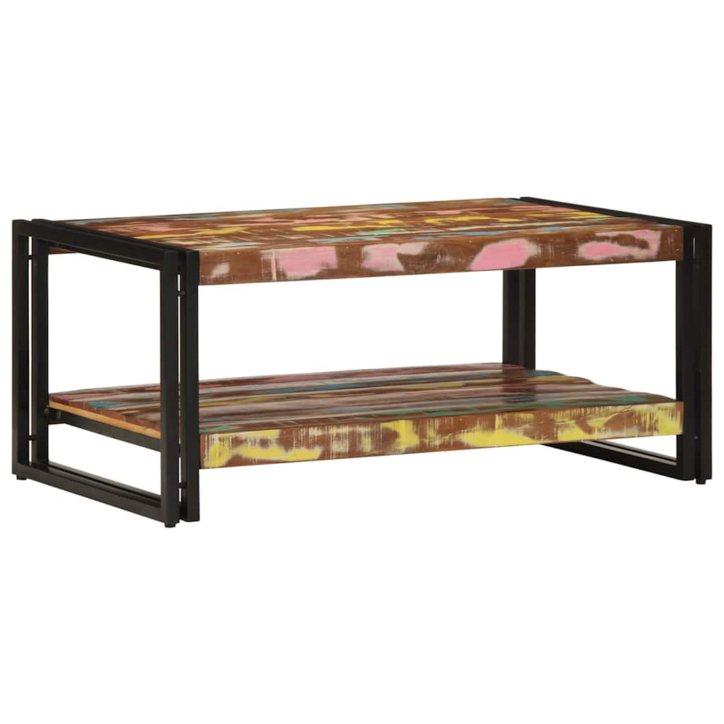 Konferenční Stolek Vícebarevný 90X50X38 Cm Recyklované Dřevo Fialová