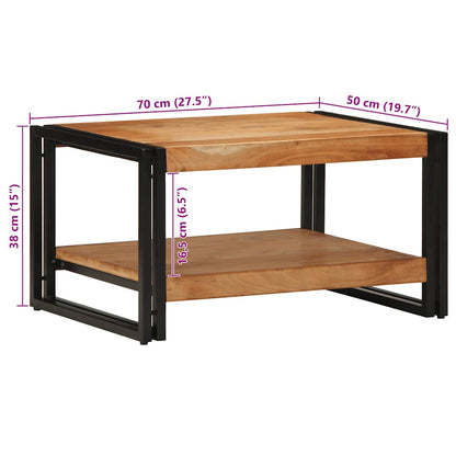 Konferenční Stolek 70X50X38 Cm Masivní Dřevo Akácie Královská Modř