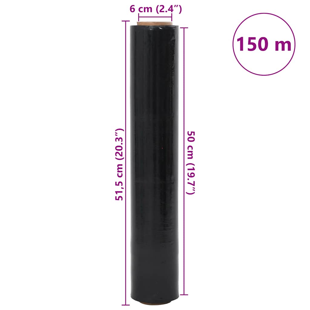 Stretch Fólie 2 Ks Černá 20 Μm 50 Cm X 150 M