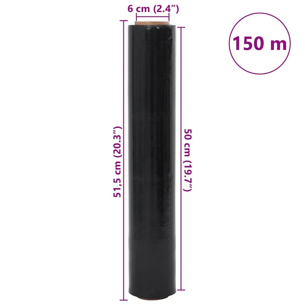 Stretch Fólie 6 Ks Černá 30 Μm 50 Cm X 150 M