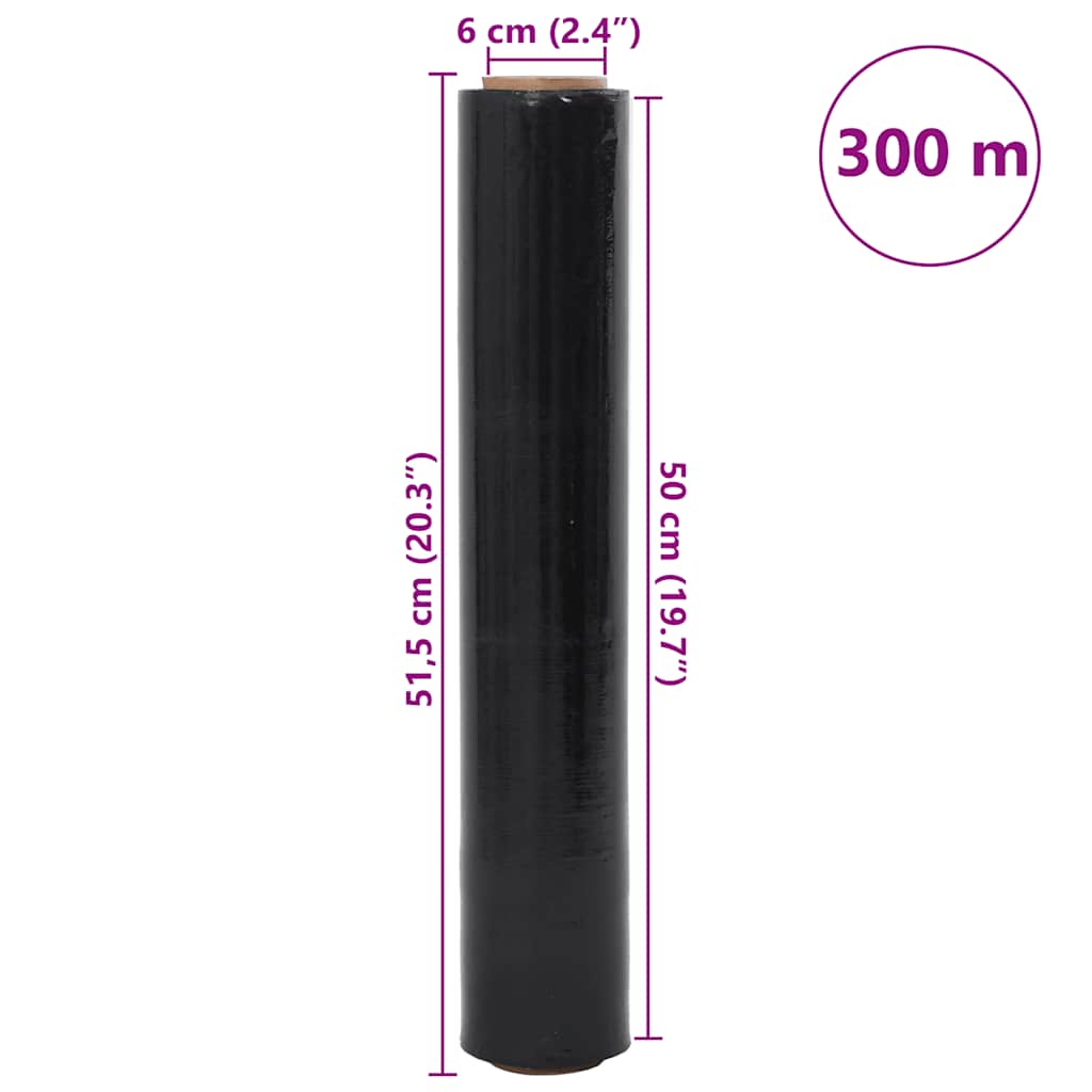Stretch Fólie 2 Ks Černá 23 Μm 50 Cm X 300 M