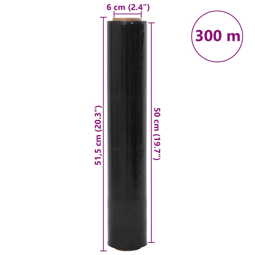 Stretch Fólie 6 Ks Černá 30 Μm 50 Cm X 300 M