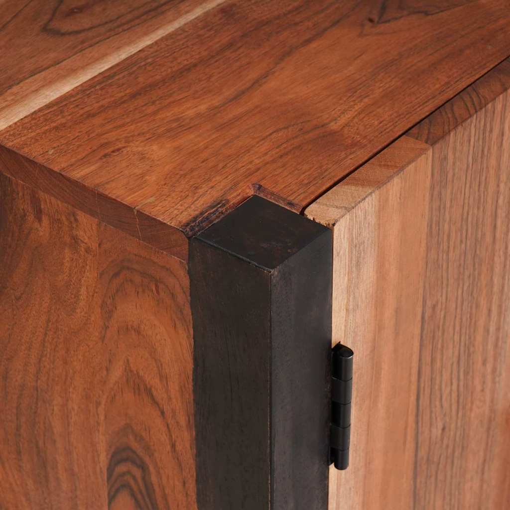 Servírovací Skříň Hnědá 55 X 30 X 75 Cm Masivní Akátové Dřevo