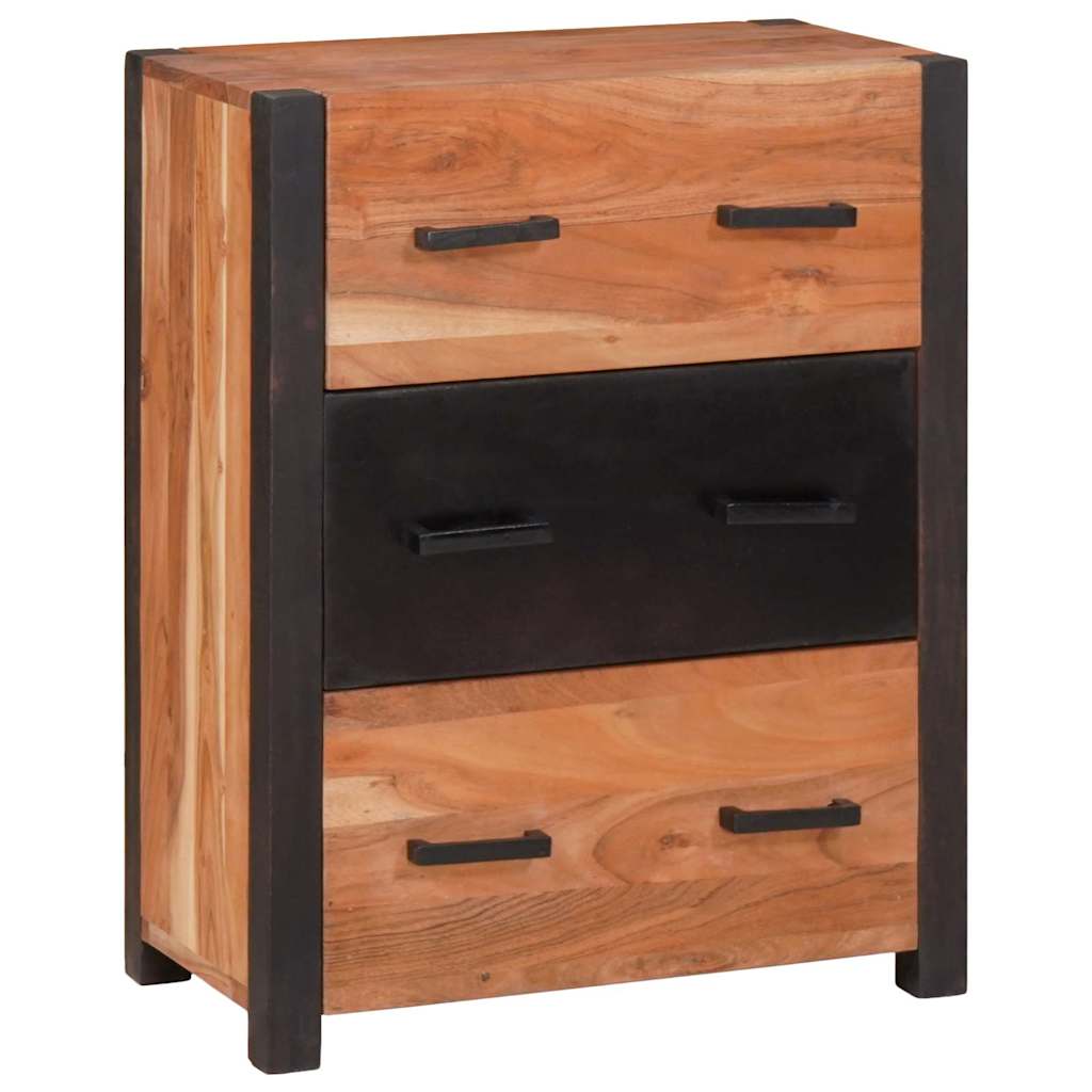 Servírovací Skříň Hnědá 55 X 30 X 75 Cm Masivní Akátové Dřevo