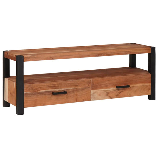 Televizní Skříň Hnědá 110 X 30 X 40 Cm Masivní Akáciové Dřevo