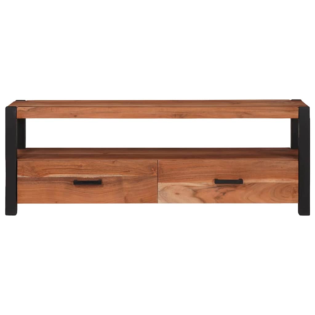 Televizní Skříň Hnědá 110 X 30 X 40 Cm Masivní Akáciové Dřevo