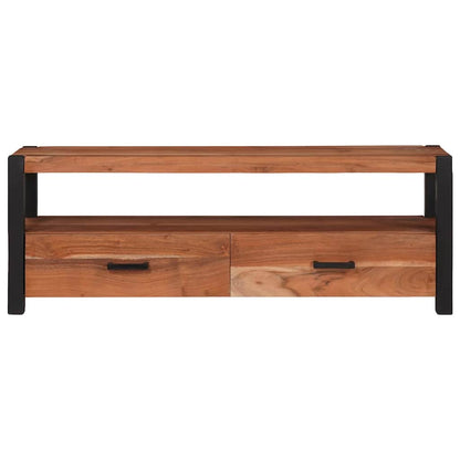 Televizní Skříň Hnědá 110 X 30 X 40 Cm Masivní Akáciové Dřevo