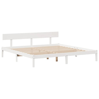 Postel S Knihovnou Bez Matrace Bílá 180X200 Cm Masivní Borovice