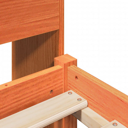 Postel S Knihovnou Bez Matrace Hnědá Masivní Dřevo