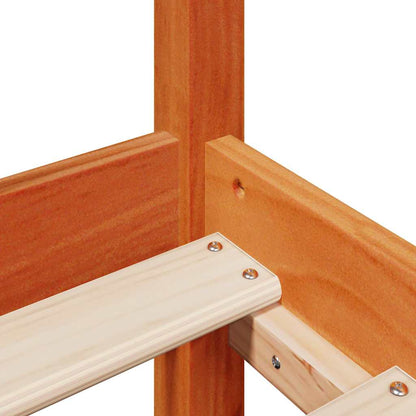 Postel S Knihovnou Bez Matrace Hnědá Masivní Dřevo