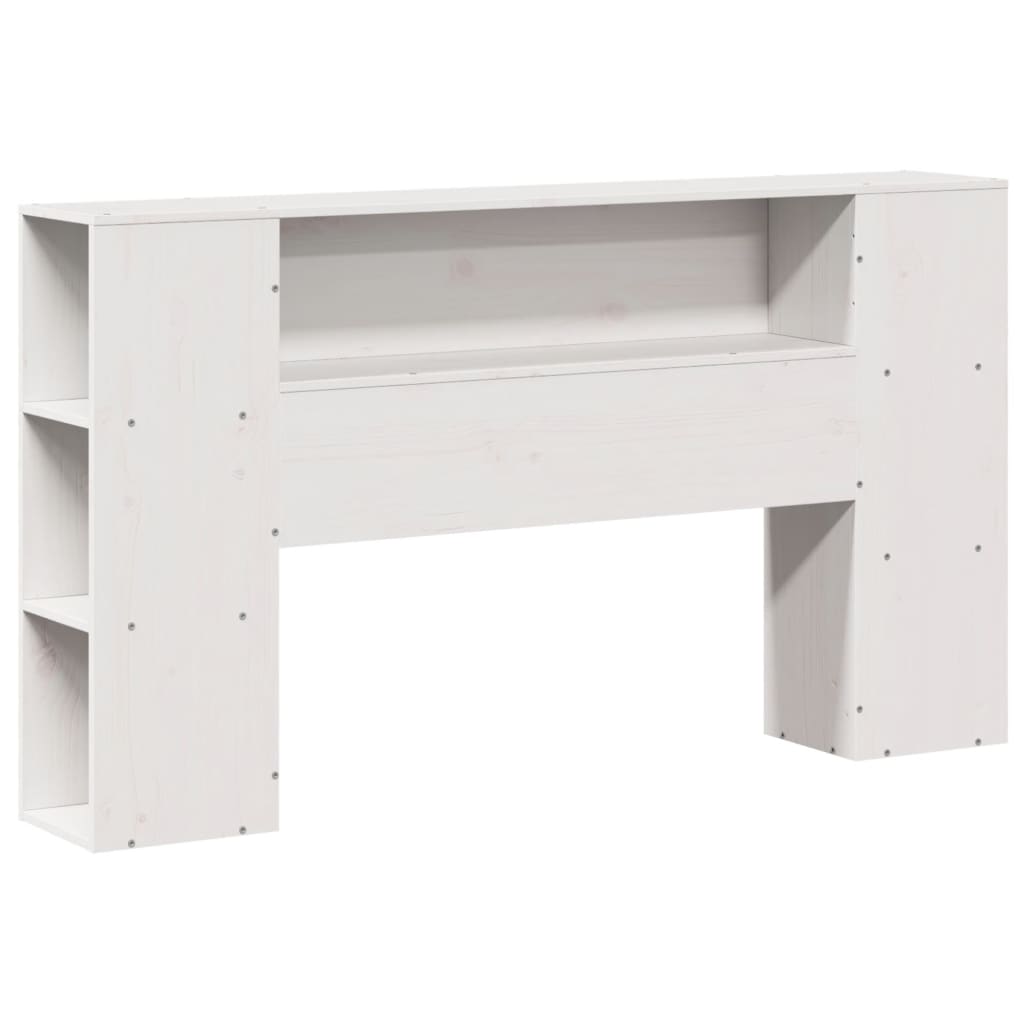 Postel S Knihovnou Bez Matrace Bílá 135X190 Cm Masivní Borovice