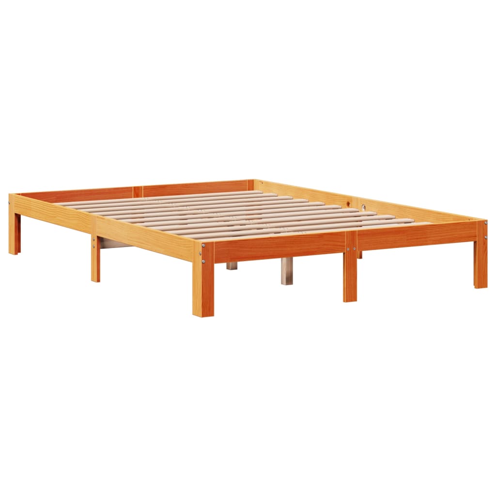 Postel S Knihovnou Bez Matrace 135 X 190 Cm Masivní Borovice