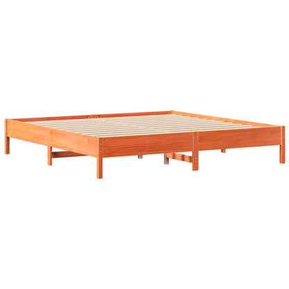 Postel S Knihovnou Bez Matrace 200 X 200 Cm Masivní Borovice