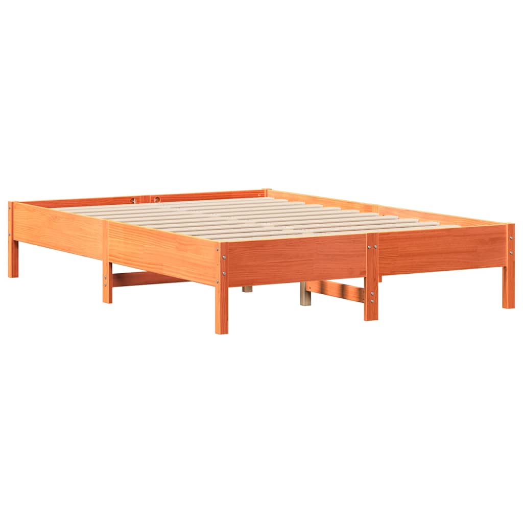 Postel S Knihovnou Bez Matrace 135 X 190 Cm Masivní Borovice