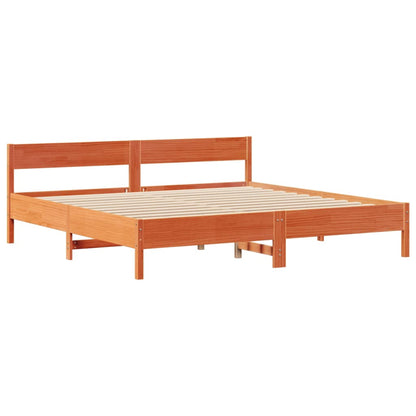 Postel S Knihovnou Bez Matrace 200 X 200 Cm Masivní Borovice