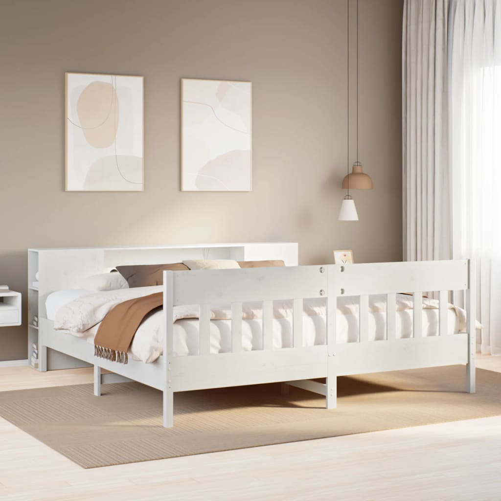 Postel S Knihovnou Bez Matrace Masivní Borovice