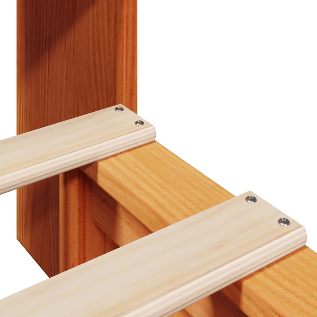 Postel S Knihovnou Bez Matrace Hnědá Masivní Dřevo