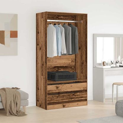 Šatní Skříň Old Wood 100 X 50 X 200 Cm Kompozitní Dřevo