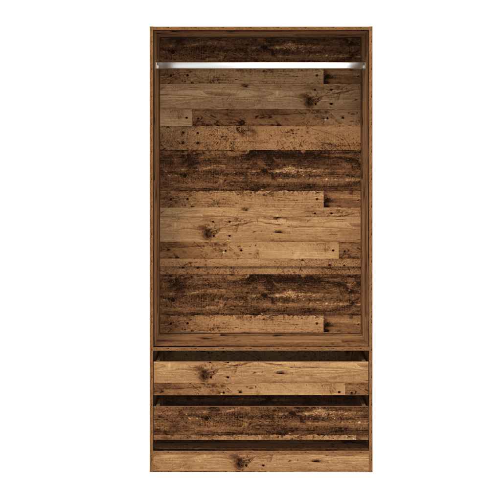 Šatní Skříň Old Wood 100 X 50 X 200 Cm Kompozitní Dřevo