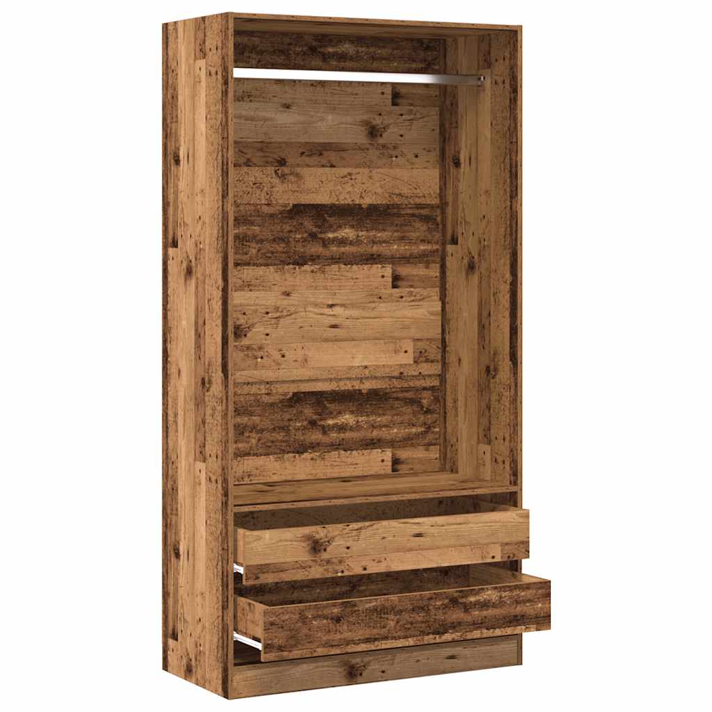 Šatní Skříň Old Wood 100 X 50 X 200 Cm Kompozitní Dřevo