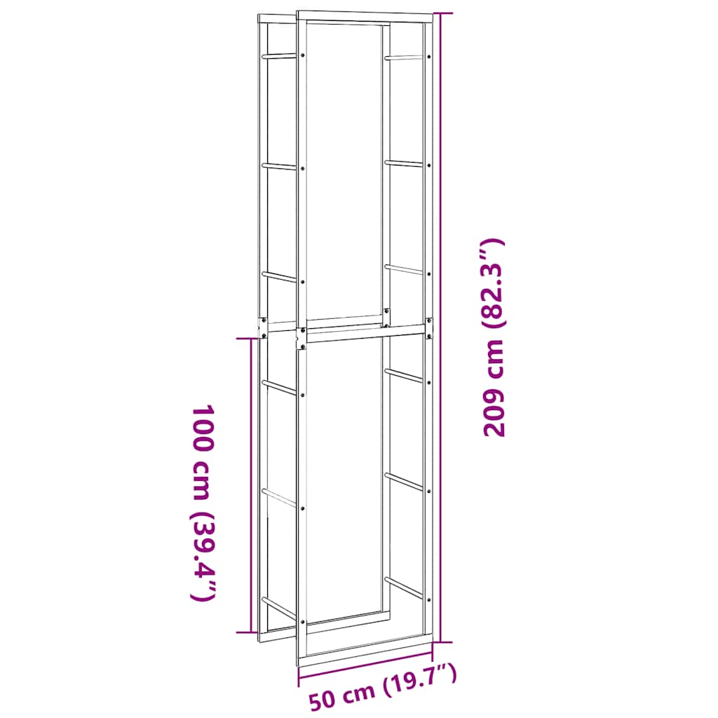 Stojan Na Palivové Dřevo Černý Ocel