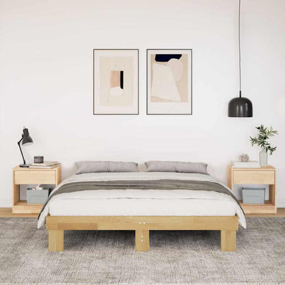 Rám Postele Bez Matrace 135X190 Cm Masivní Dřevo Dub