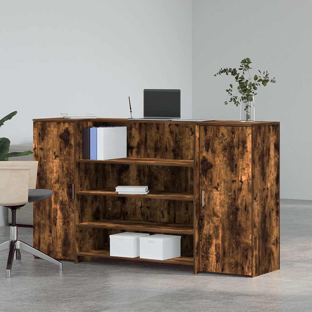 Recepční Stůl Kouřový Dub 180X50X103,5 Cm Kompozitní Dřevo