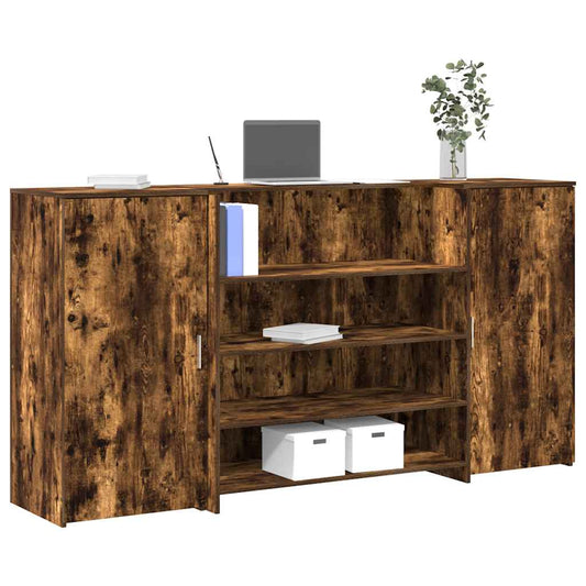 Recepční Stůl Kouřový Dub 200X50X103,5 Cm Kompozitní Dřevo