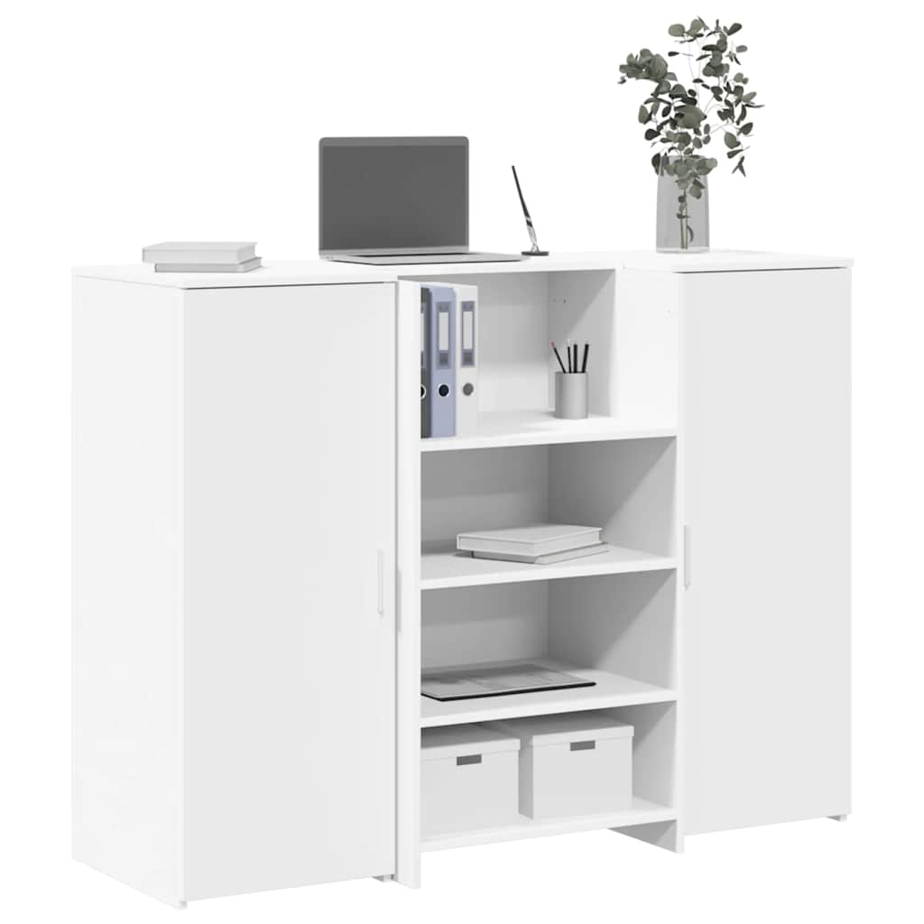 Recepční Stůl Bílý 135X50X103,5 Cm Kompozitní Dřevo