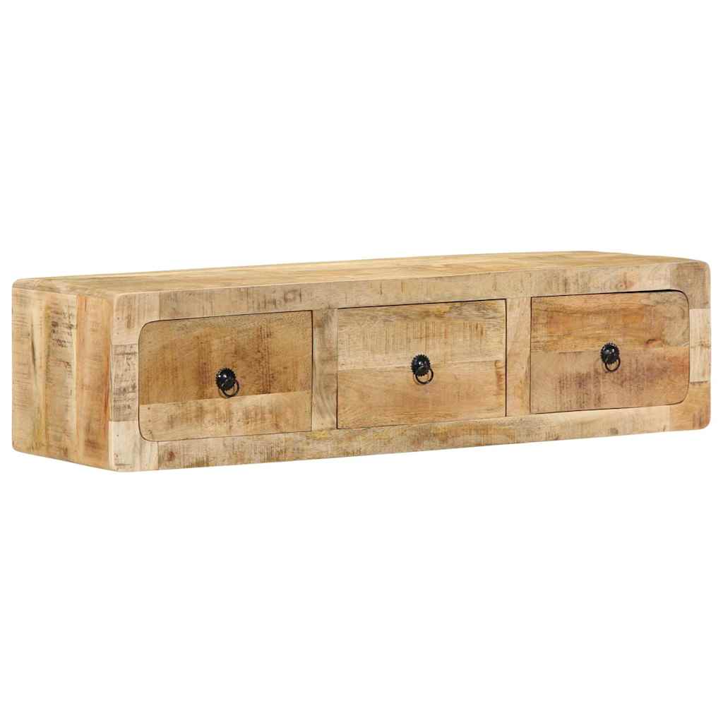 Nástěnná Tv Skříňka 100X32X25 Cm Masivní Dřevo, Surové Mango